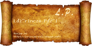 Lőrincze Pál névjegykártya